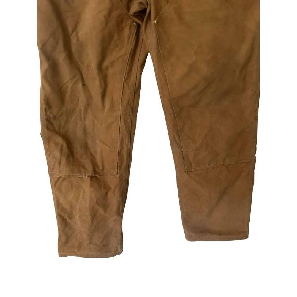 CARHARTT Men's 38x31 Brown Canvas Double Knee Carpenter Pants Stained - Picture 3 of 13